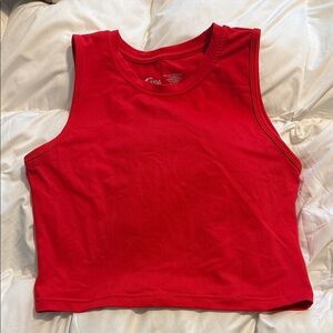 Classic Red Crop Tank Top